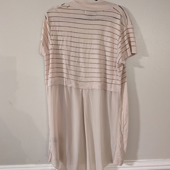 August Silk Open Front Short Sleeve Cardigan Size L - Picture 5 of 5